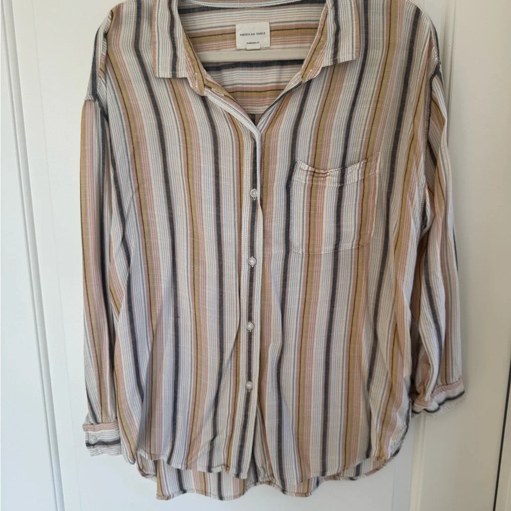 American Eagle Outfitters Oversized Button Down Shirt - Picture 1 of 8